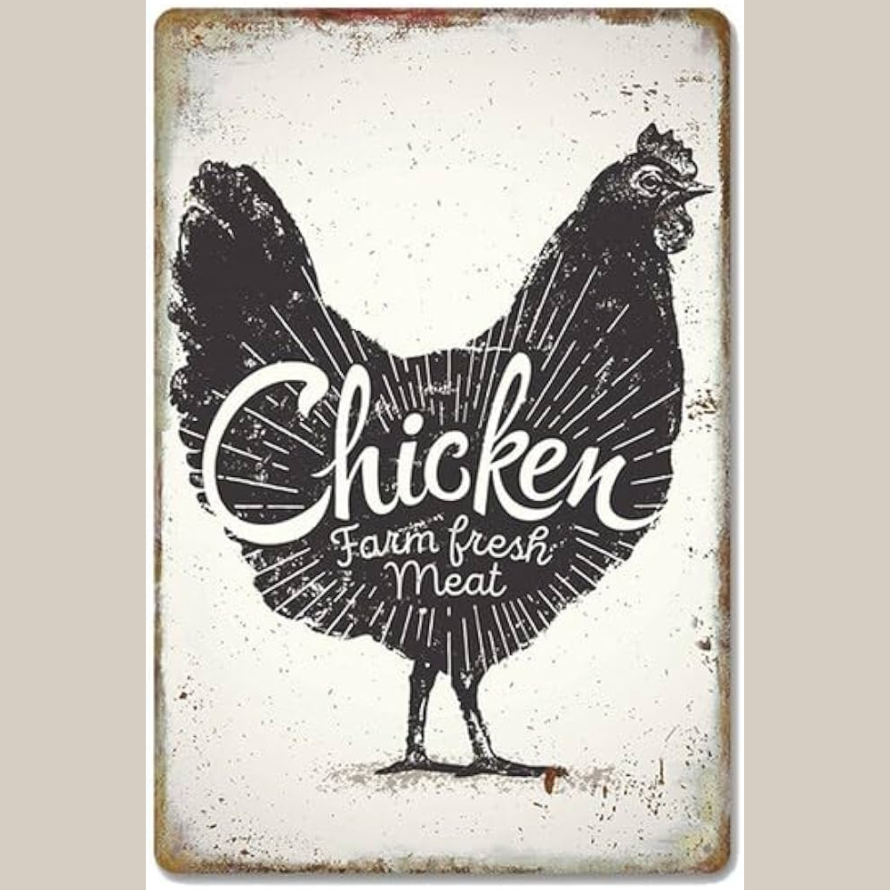 Chicken Meat Tin Sign