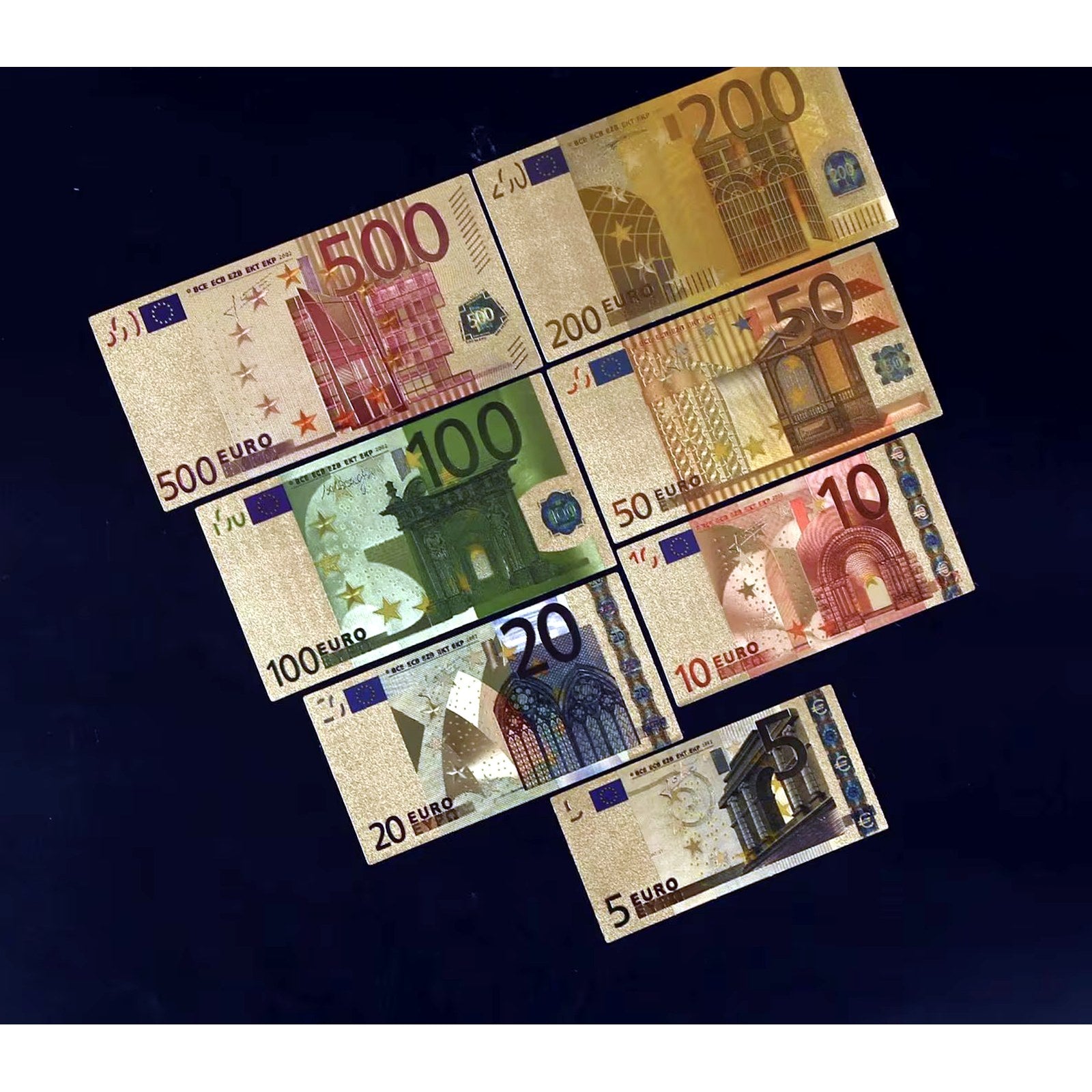 Gold Plated Foil Banknotes - EU Euros