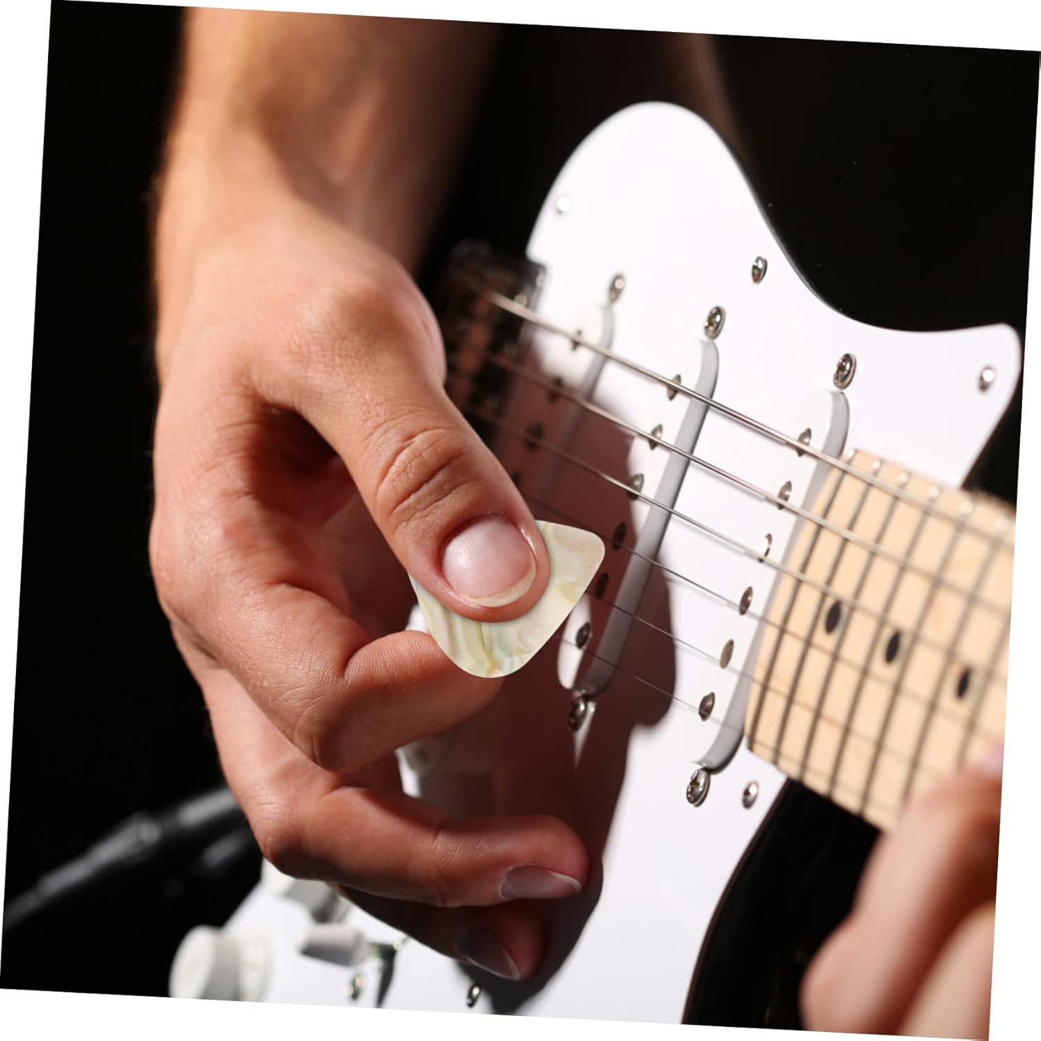 Set of 150 VOT Certified guitar picks in various sizes and colors, perfect for electric and acoustic guitar players.