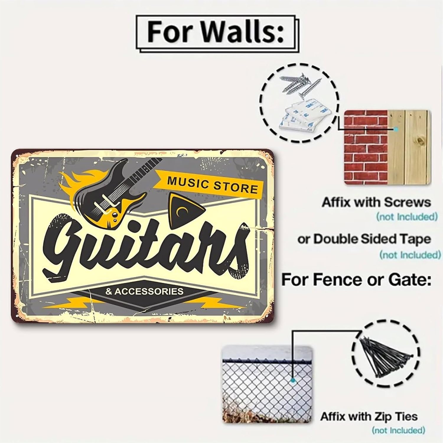 Guitars Shop Tin Sign