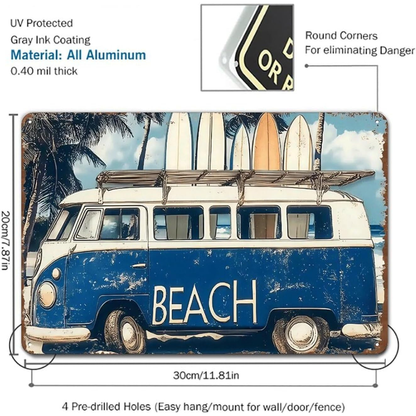 Beach Van Tin Sign