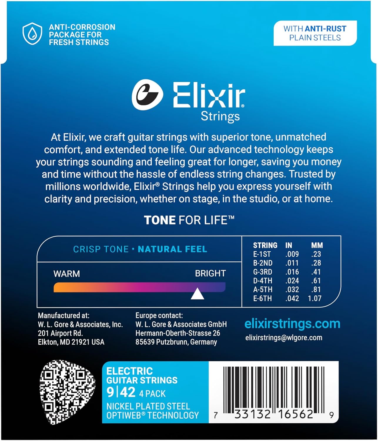 Electric Guitar Strings 4, Pack, Super Light 9-42