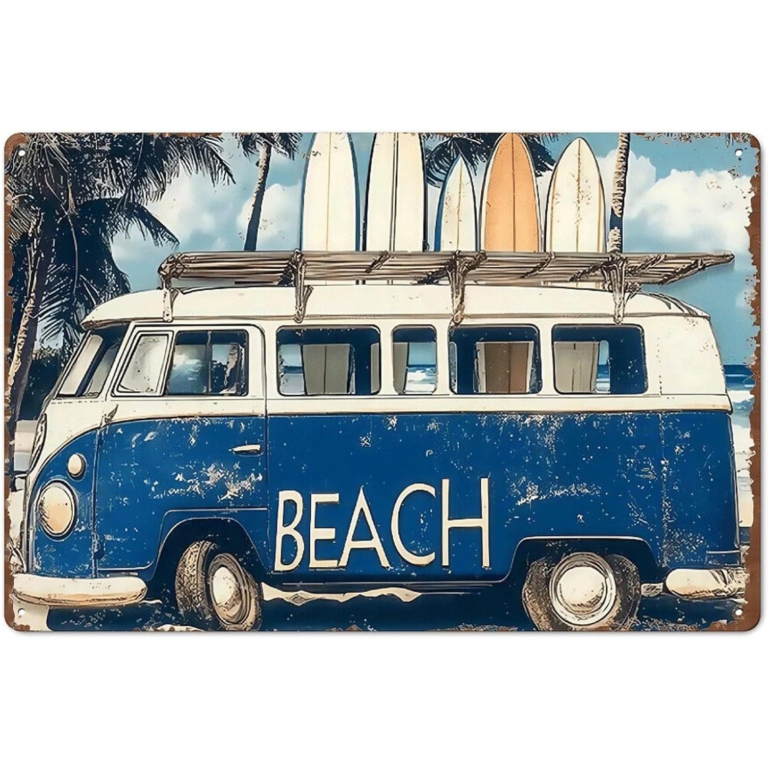 Beach Van Tin Sign