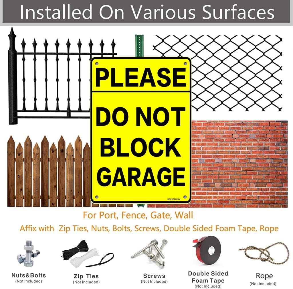 Do Not Block Garage Tin Sign