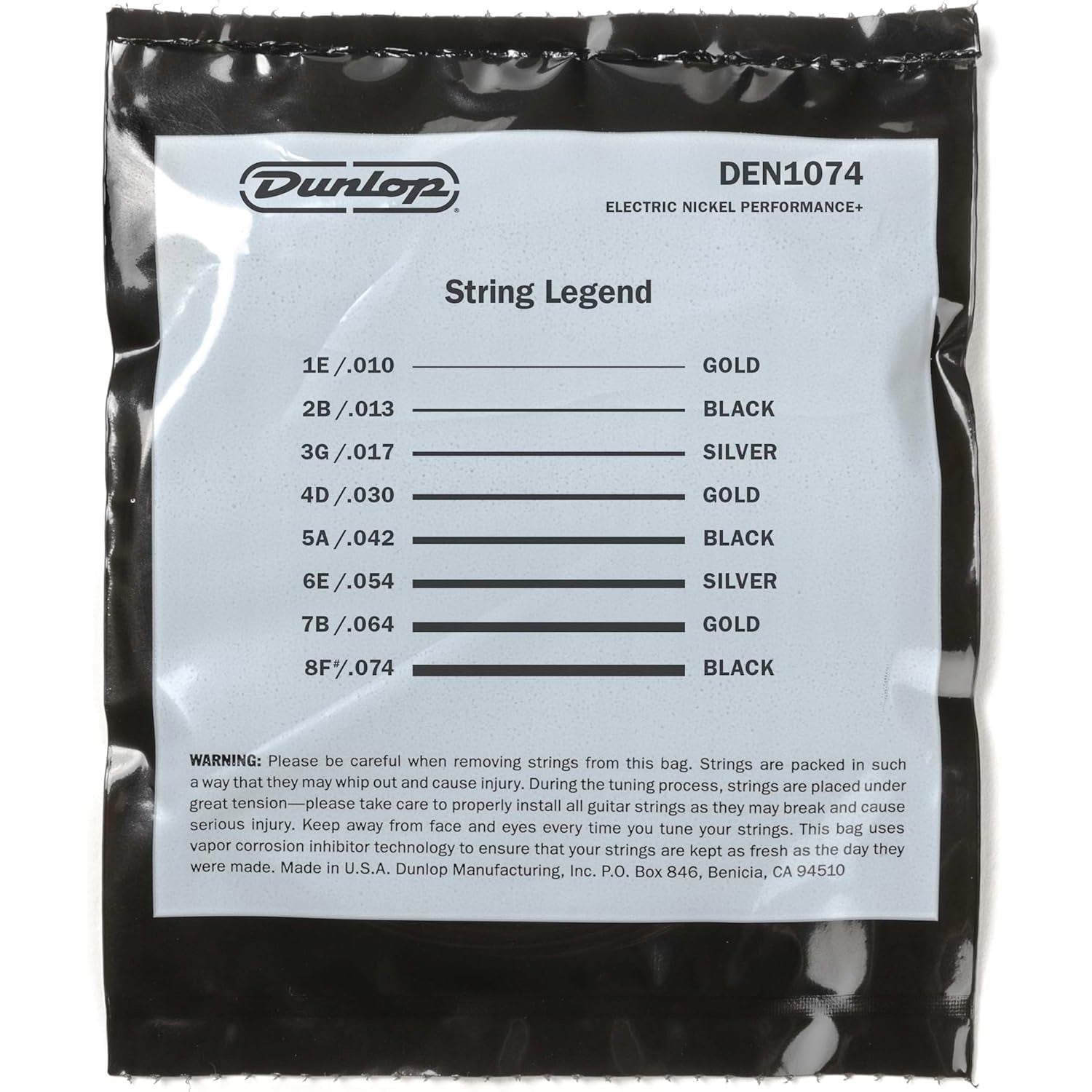 Nickel Wound Electric Guitar Strings, 10-74, 8 Strings