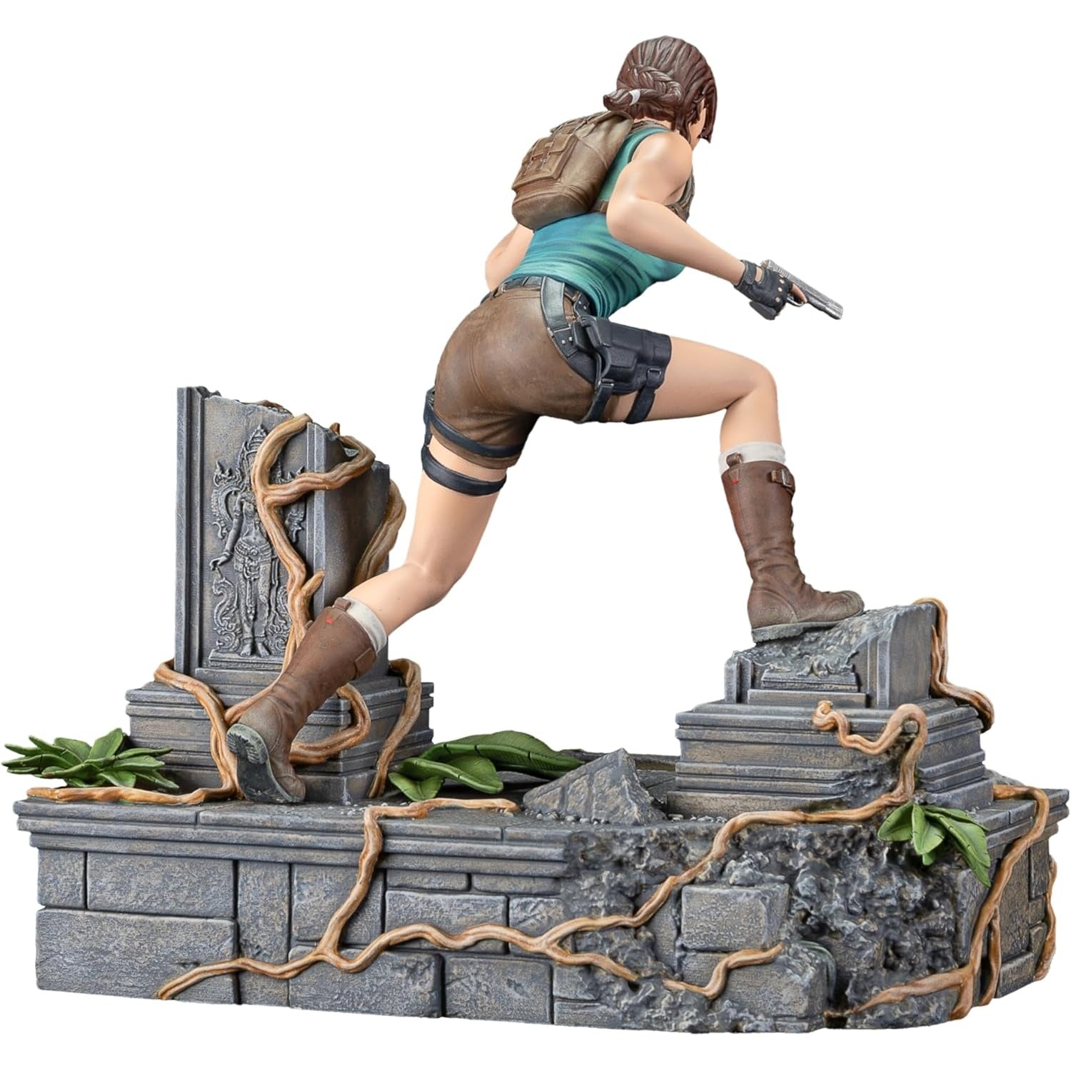Dark Horse Deluxe Tomb Raider Lara Croft PVC figure standing in an action pose with detailed costume and accessories.