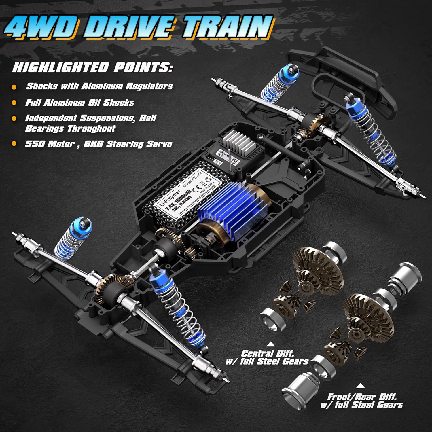 Haiboxing Desert Truck R/C 1:12 scale remote control vehicle with rugged off-road tires and desert-themed design.