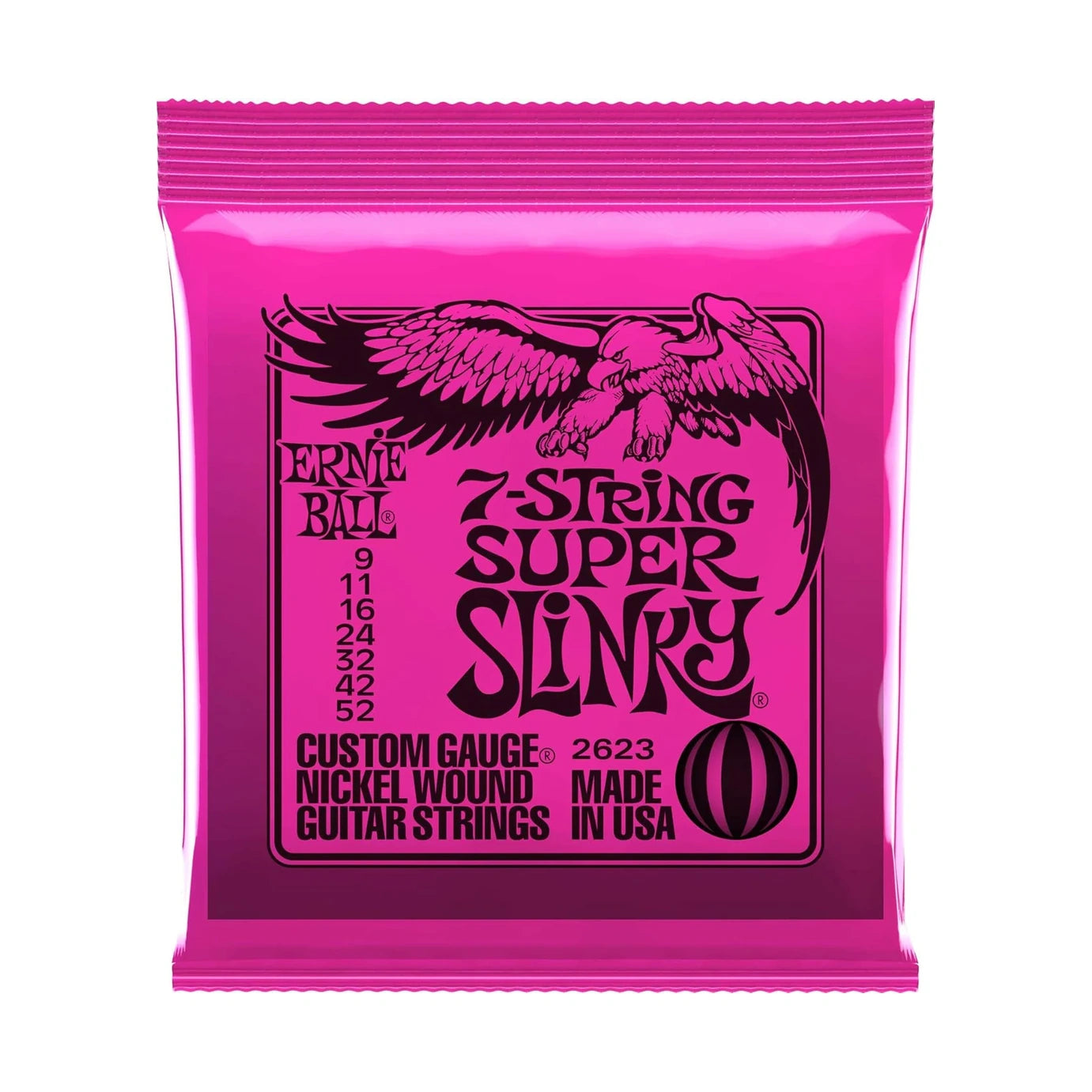 Super Slinky Nickel Wound Electric Guitar Strings, 9-52, 7-Strings