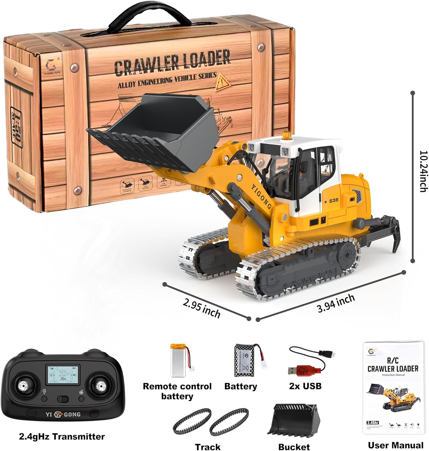 Micro-Scale Pro-Grade Remote Control R/C Bulldozer