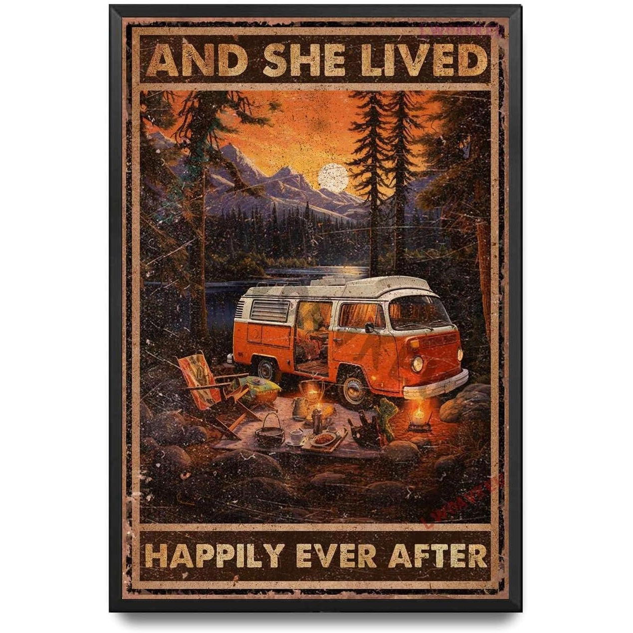 VOT Certified Van Life tin sign with white background, featuring vintage-style design for van life enthusiasts.
