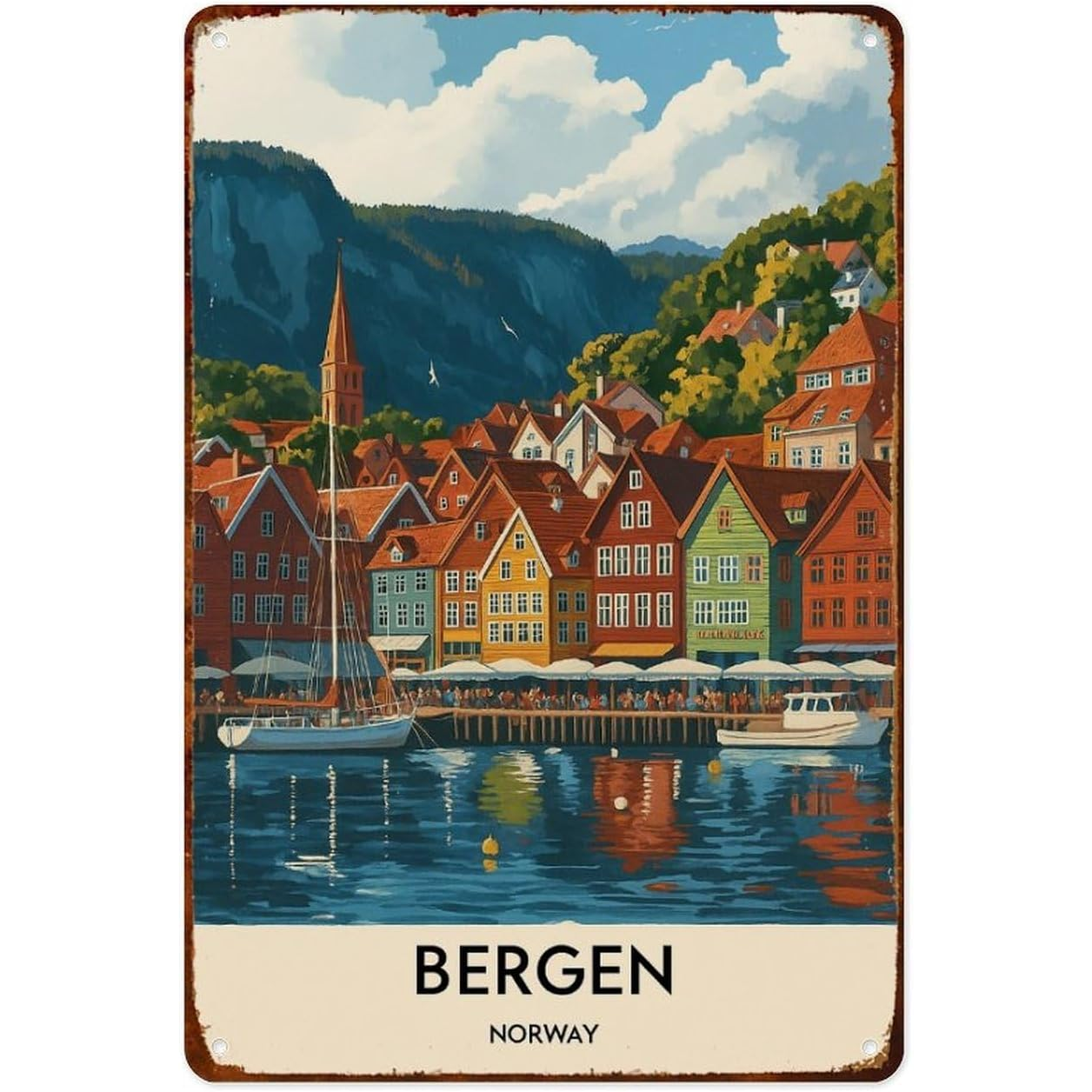 Bergen, Norway Tin Sign
