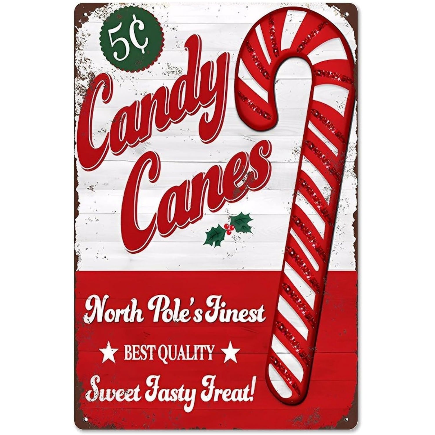 Candy Canes Tin Sign