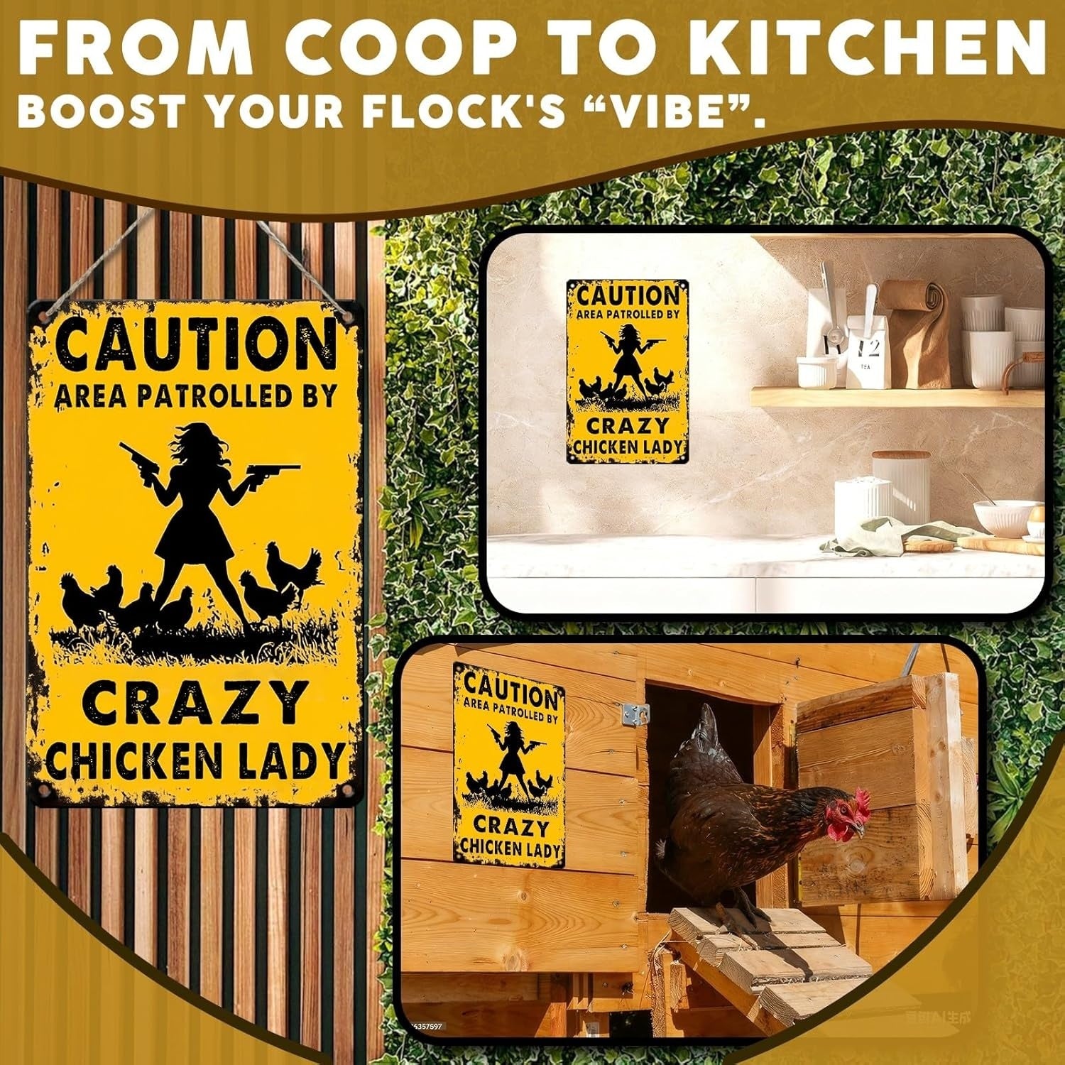 Crazy Chicken Lady Tin Sign