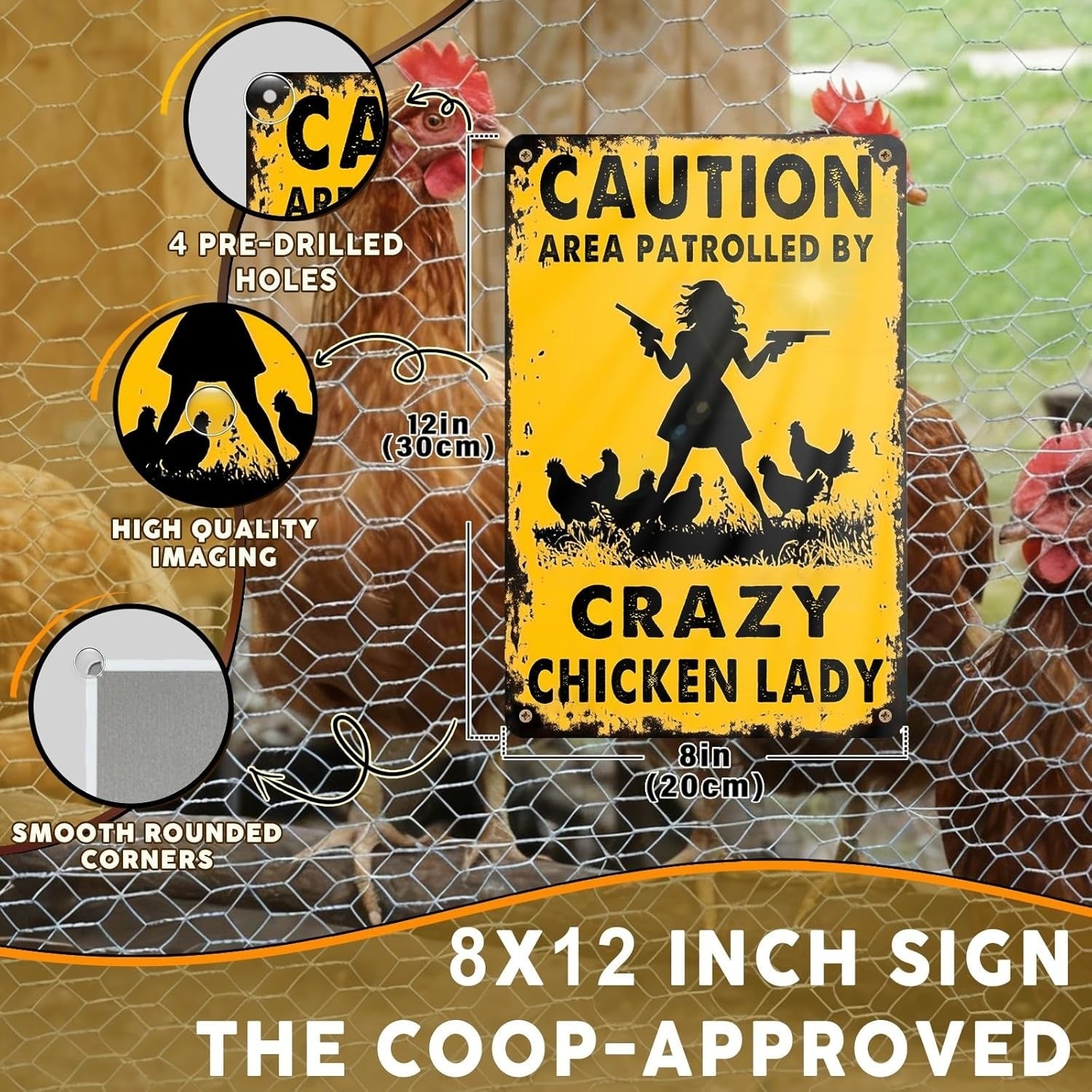 Crazy Chicken Lady Tin Sign