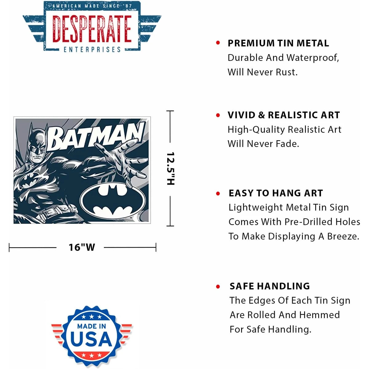Batman - Duotone Tin Sign