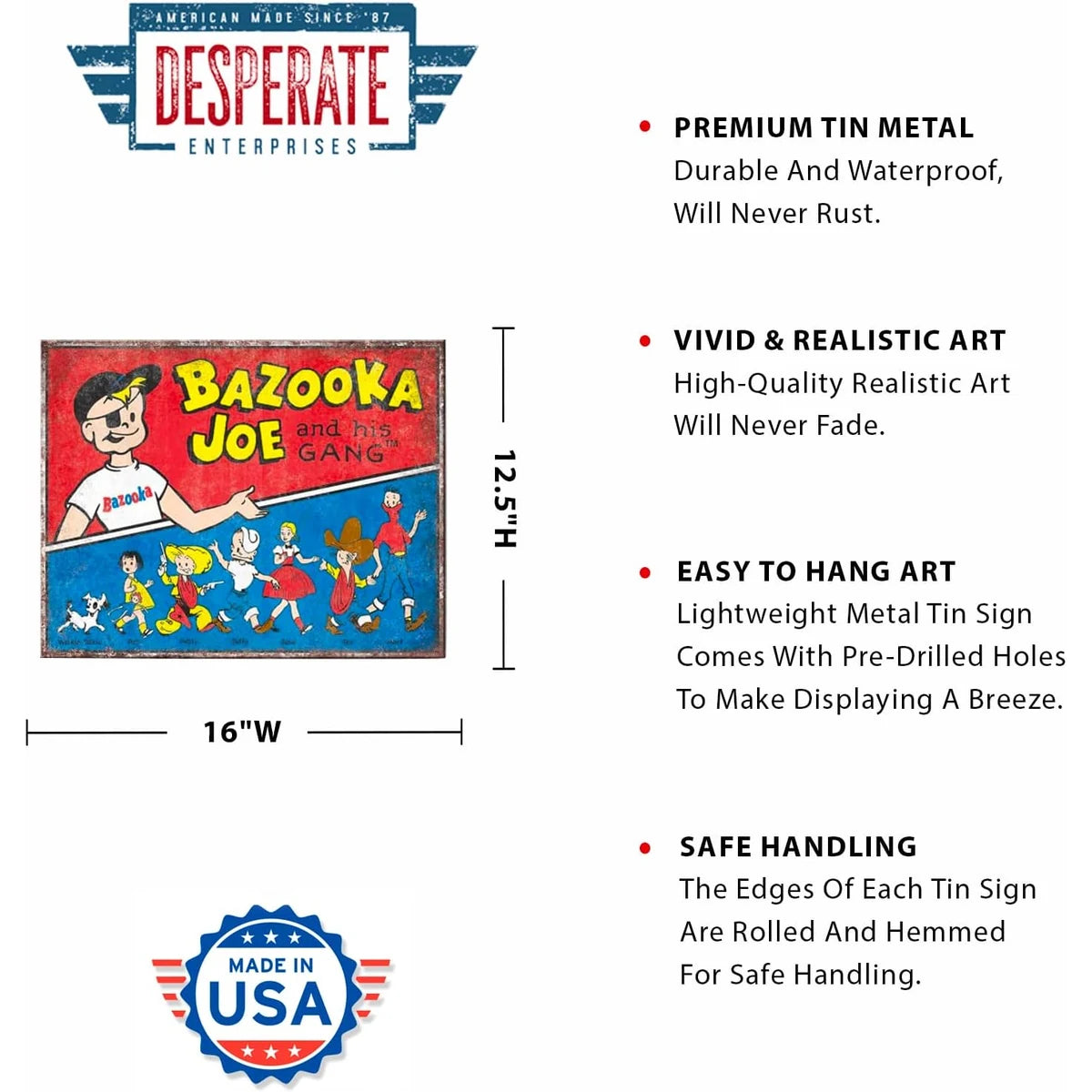 Bazooka Gang Tin Sign