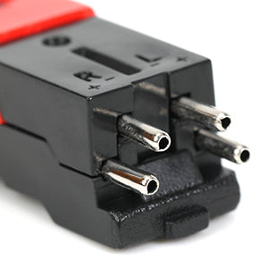 VOT Certified turntable record player cartridge and needle for vinyl record playback, close-up view of the stylus and cartridge.