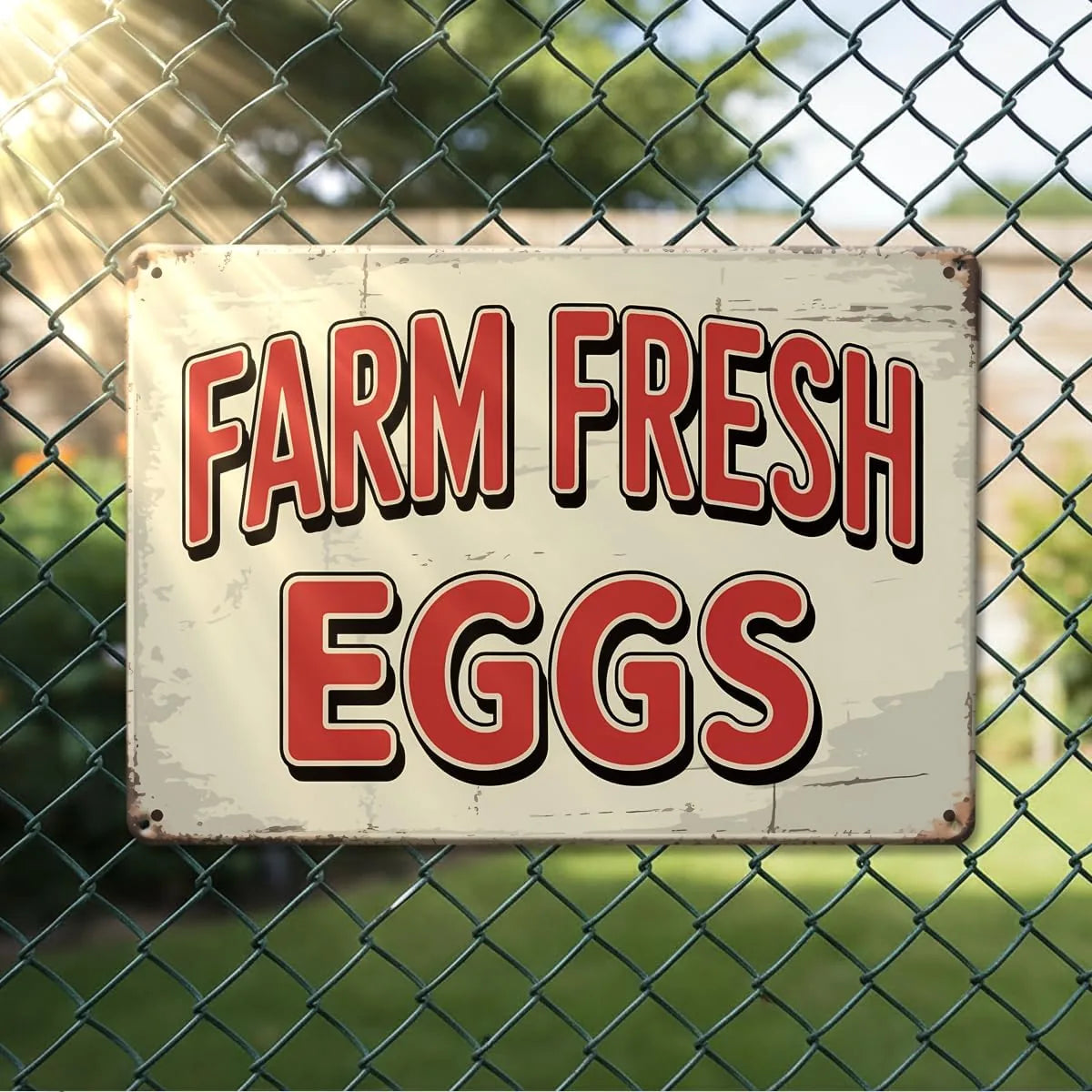 Farm Eggs Tin Sign - (27 × 18 cm)