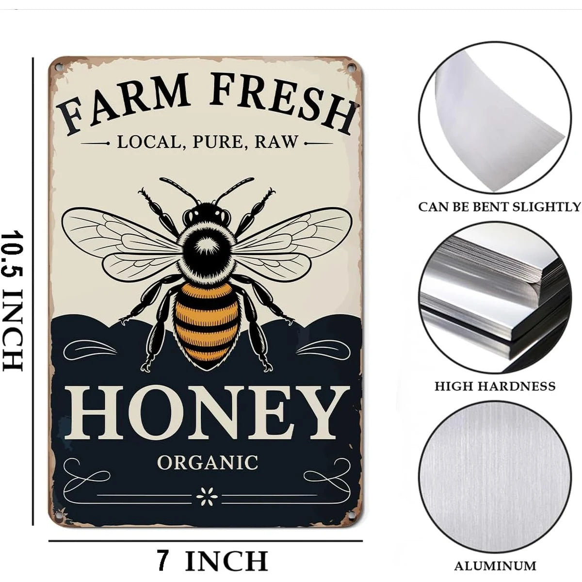 Farm Fresh Honey Organic Tin Sign