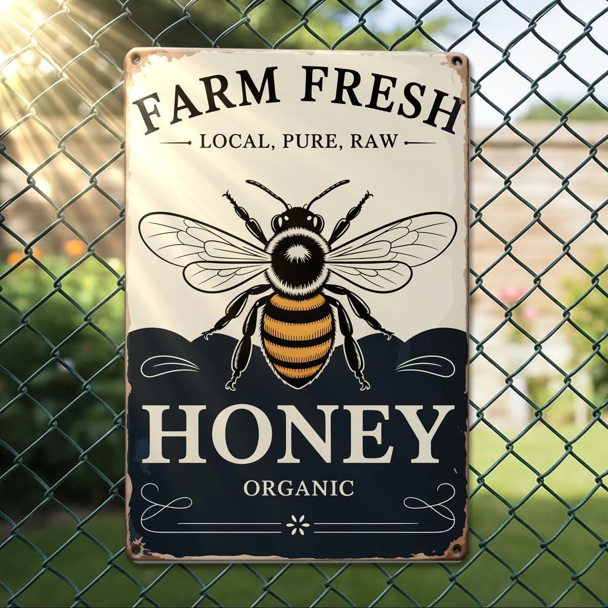 Farm Fresh Honey Organic Tin Sign