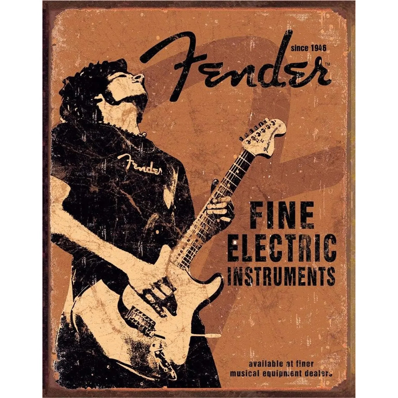 Fender - Rock On Tin Sign
