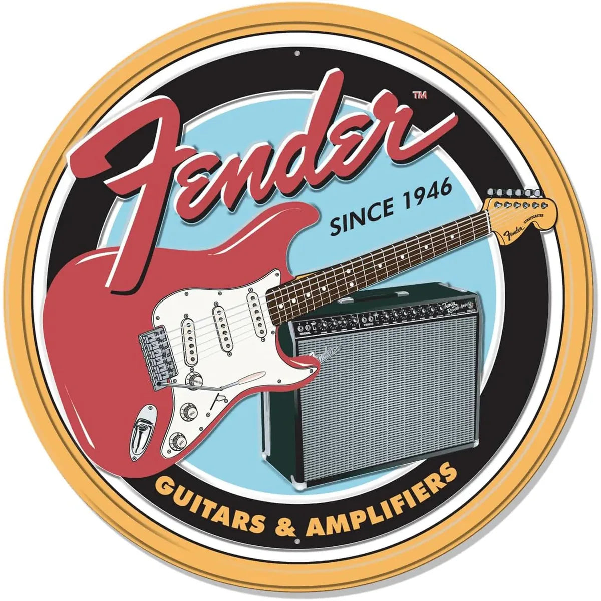 Fender Guitars & Amps Tin Sign