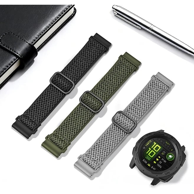 Elastic Nylon Watch Bands for Garmin - 22mm - 3 Pack