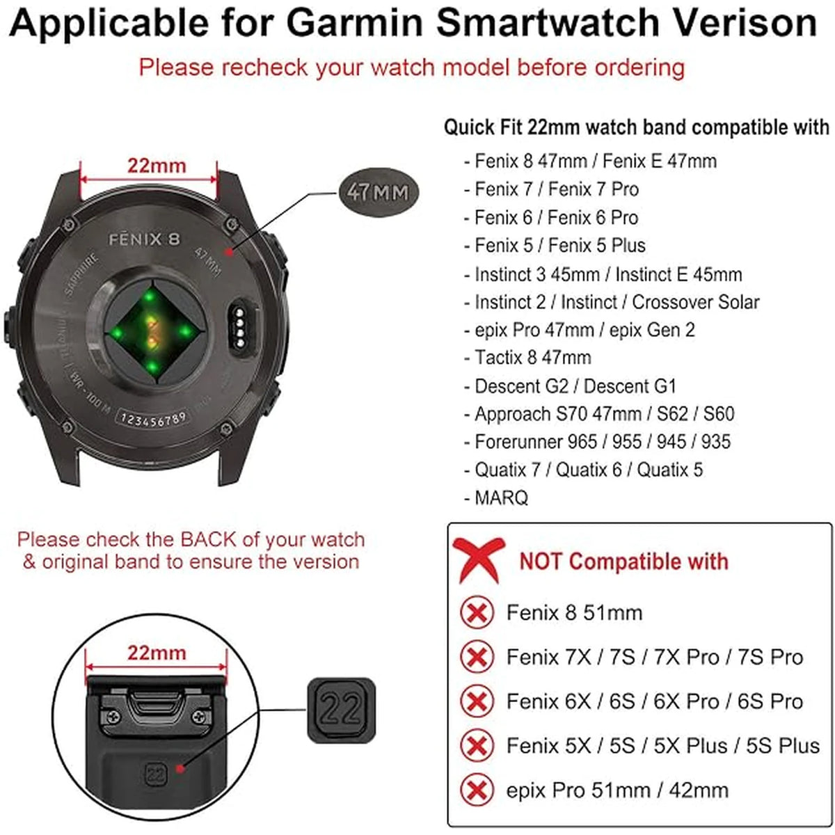 QuickFit Nylon Watch Band for Garmin - 22mm