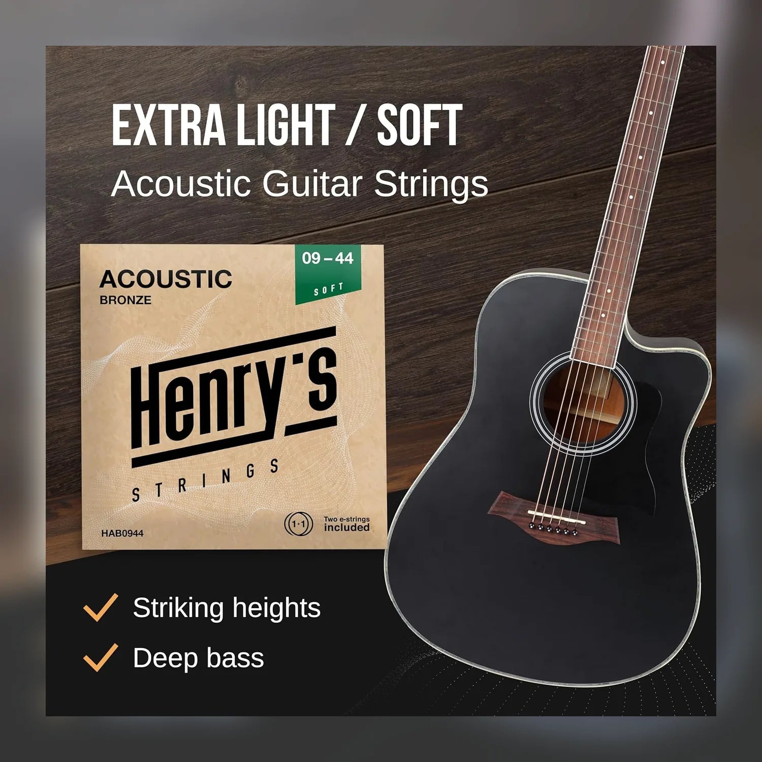 Extra Light Acoustic Guitar Strings 09-44