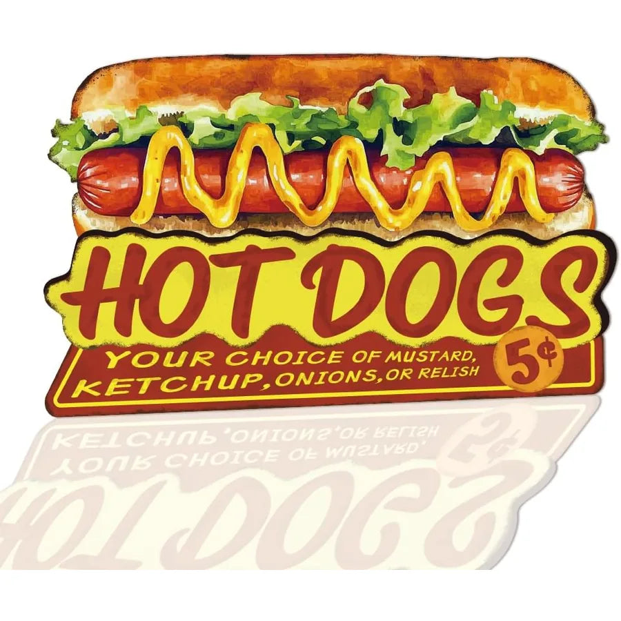Hot Dogs Metal Sign