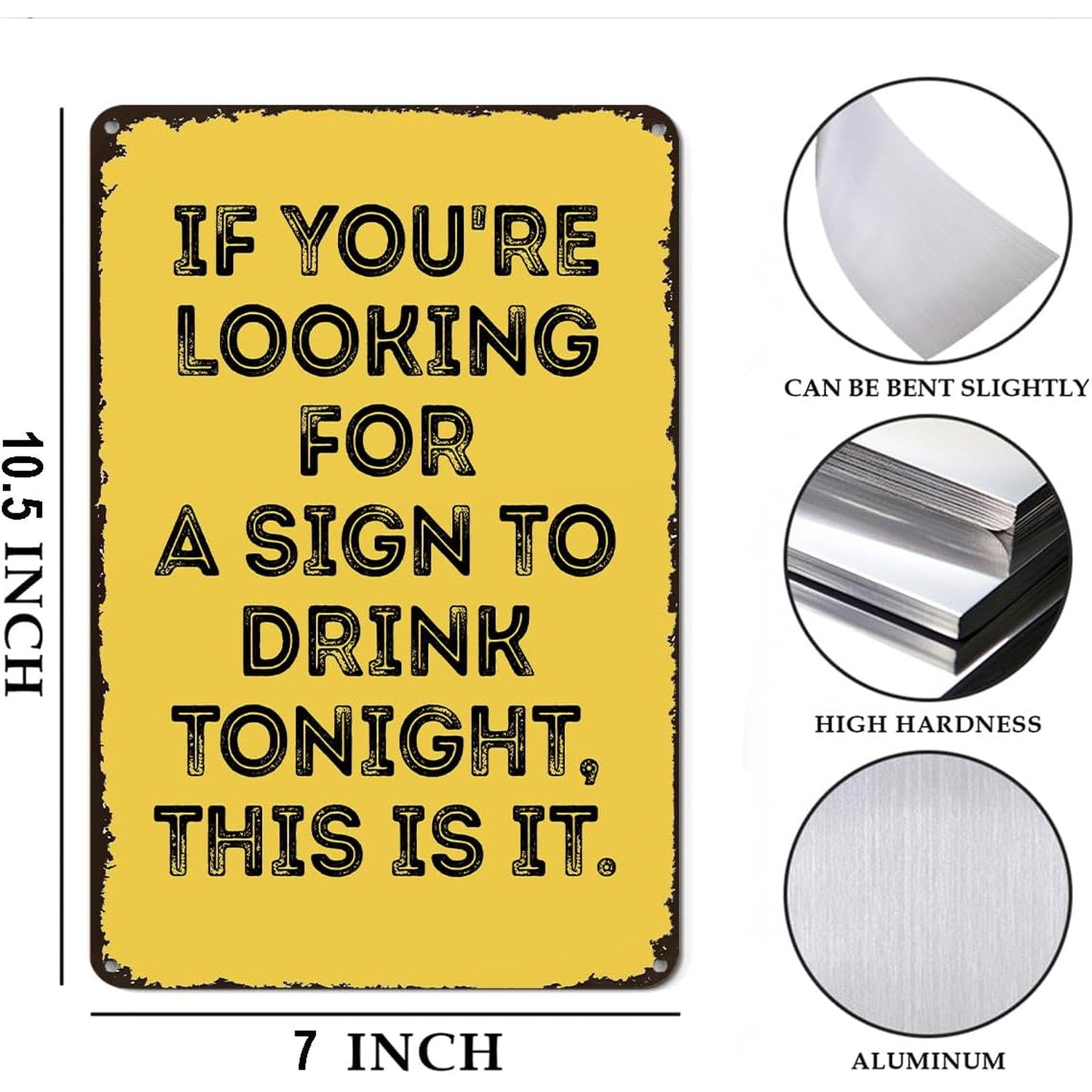Sign To Drink Tin Sign