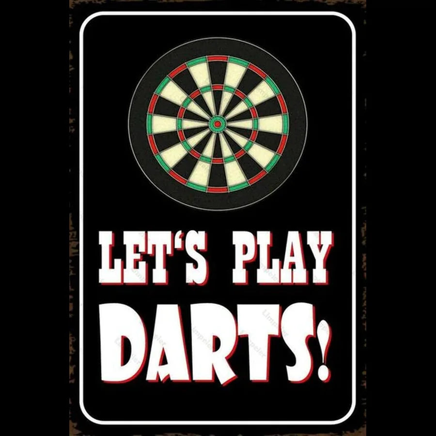 Let's Play Darts Tin Sign
