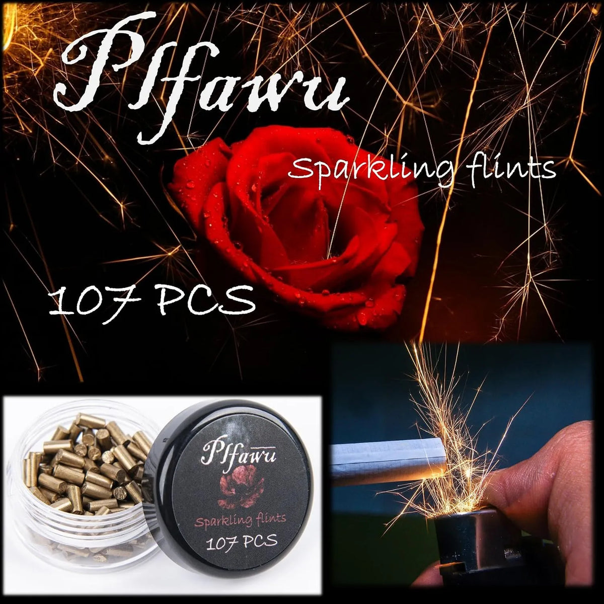 Premium Sparkling Lighter Flints Refills - 107pcs