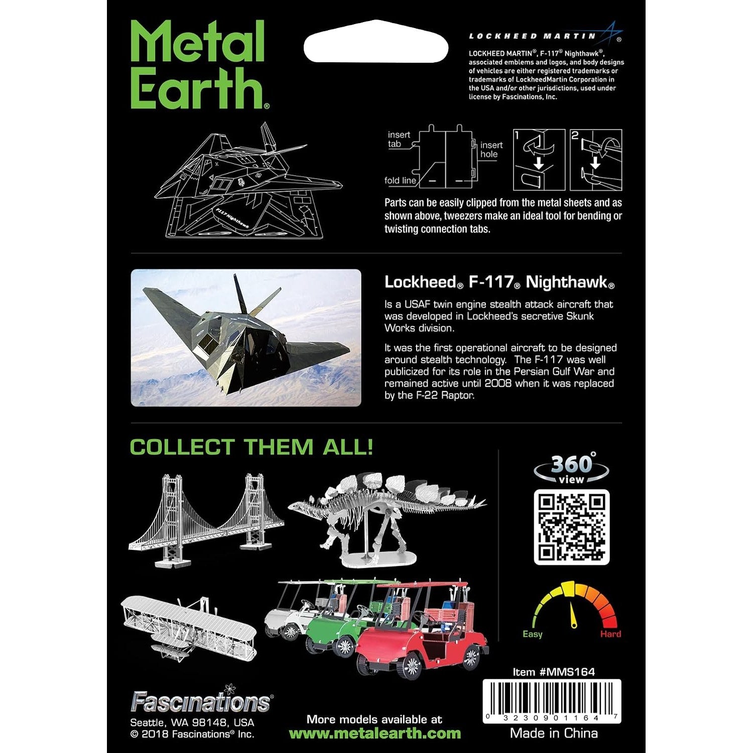 F-117 Nighthawk 3D Metal Model Kit