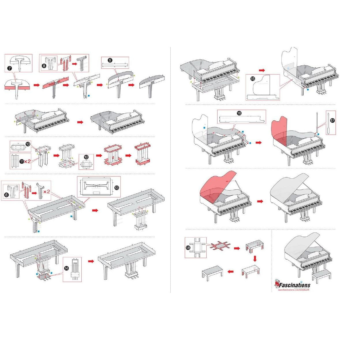 Grand Piano 3D Metal Model Kit