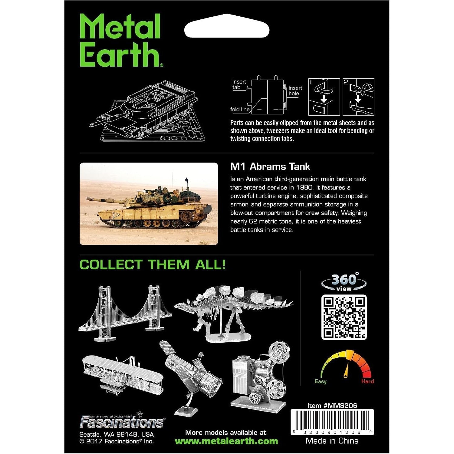 M1 Abrams Tank 3D Metal Model Kit