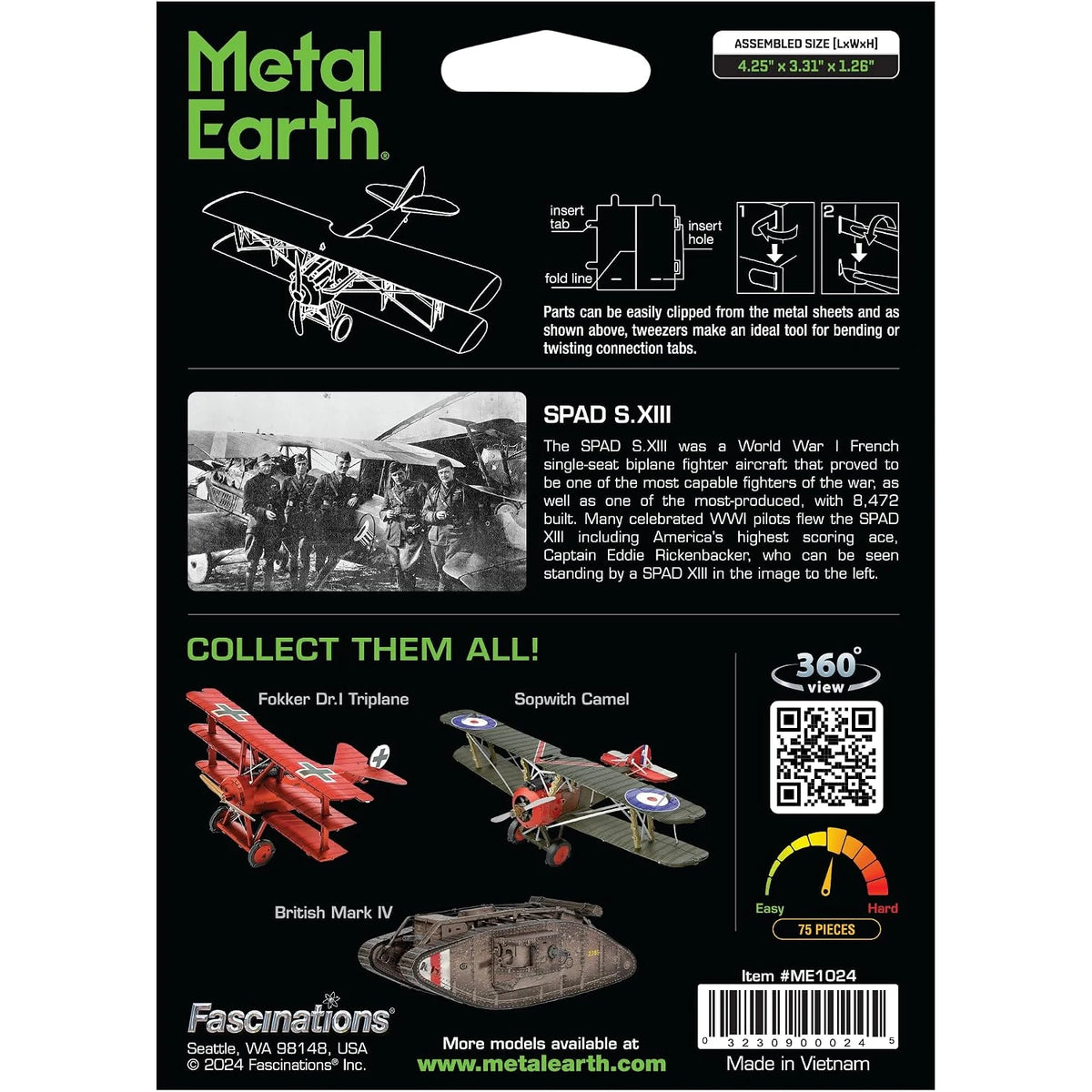 SPAD S.XIII 3D Metal Model Kit