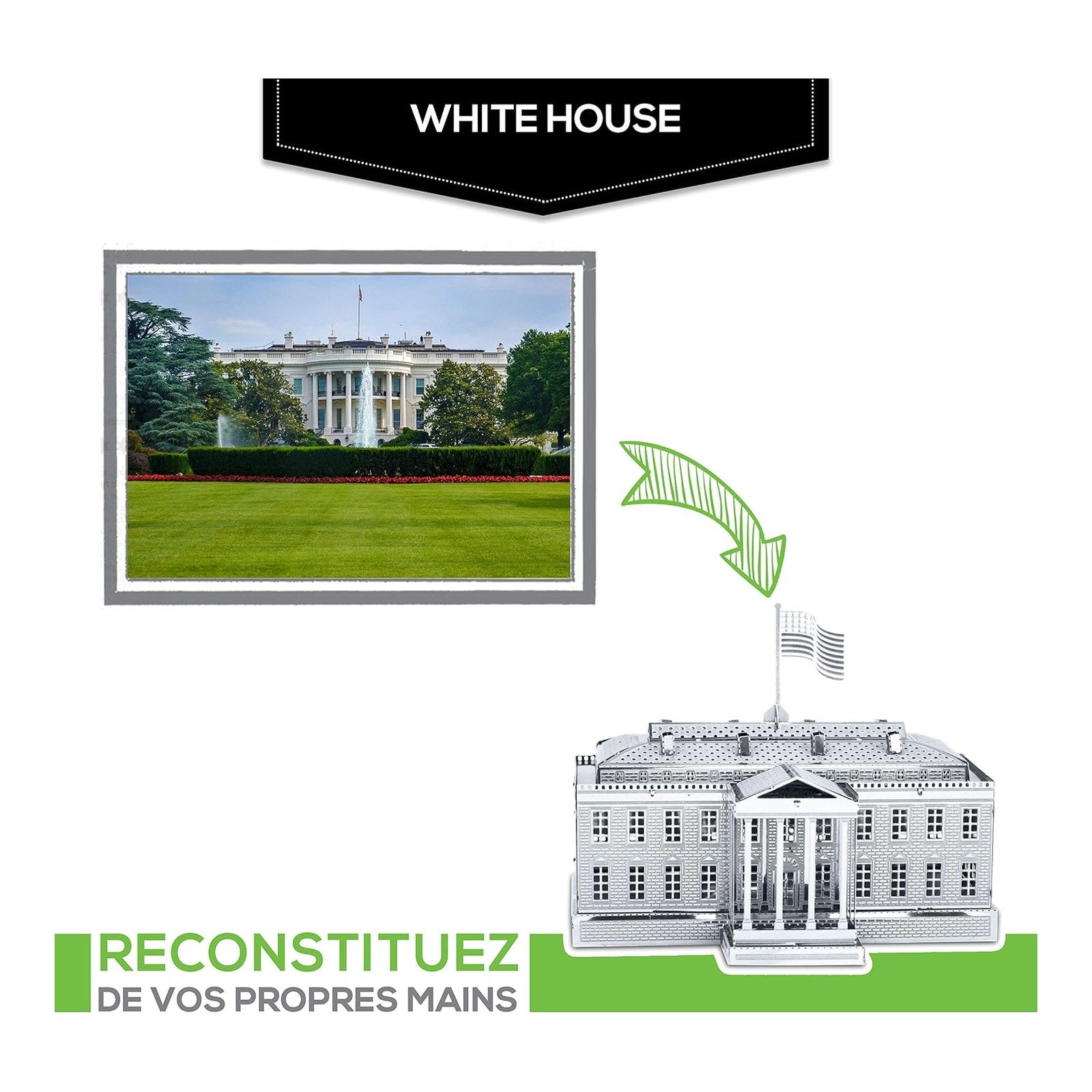 White House 3D Metal Model Kit