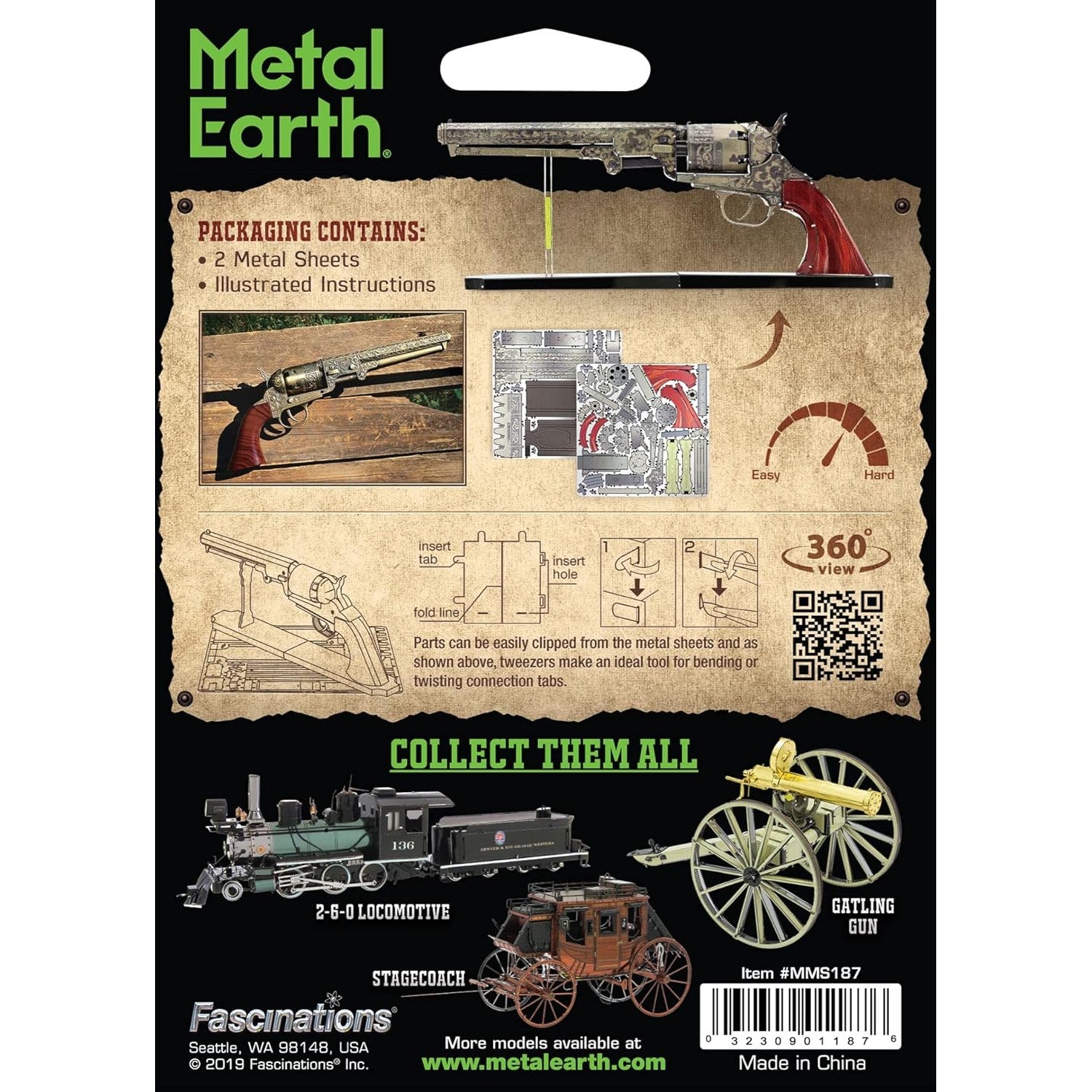 Wild West Revolver 3D Metal Model Kit