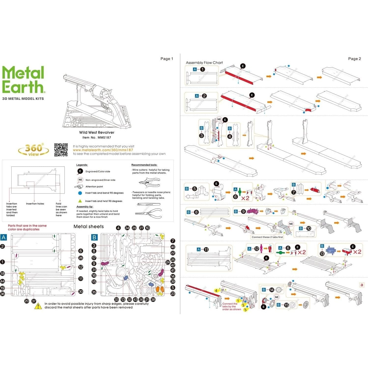 Wild West Revolver 3D Metal Model Kit