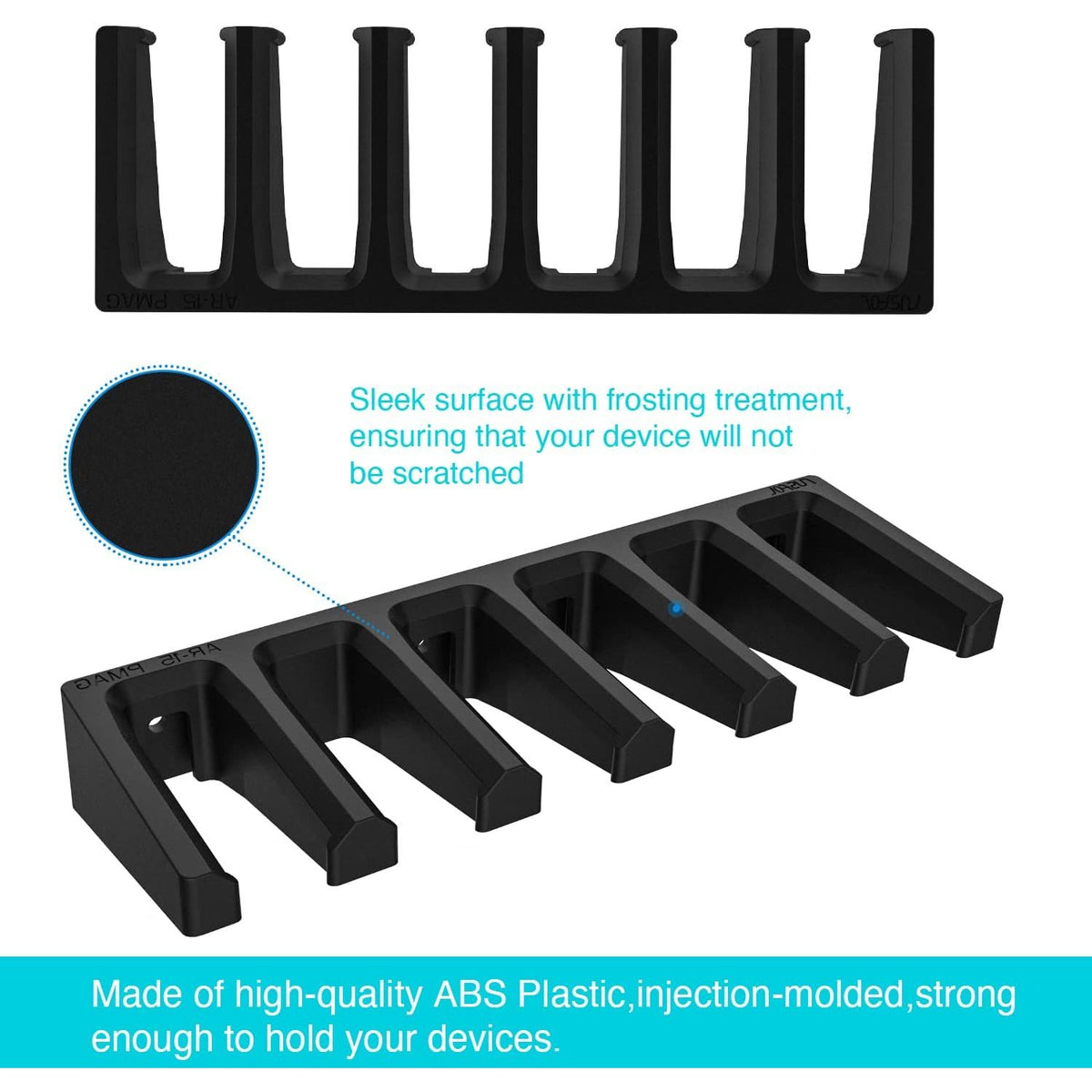 Solid ABS 6-Slot PMAG Wall Mount & Magazine Rack