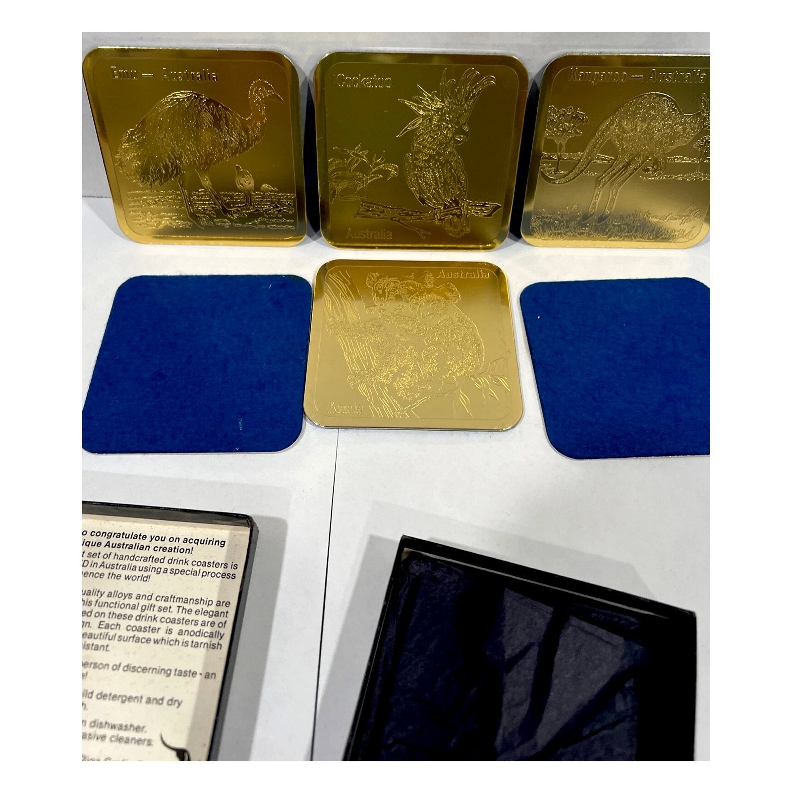 Cup Coasters - Gold Animals