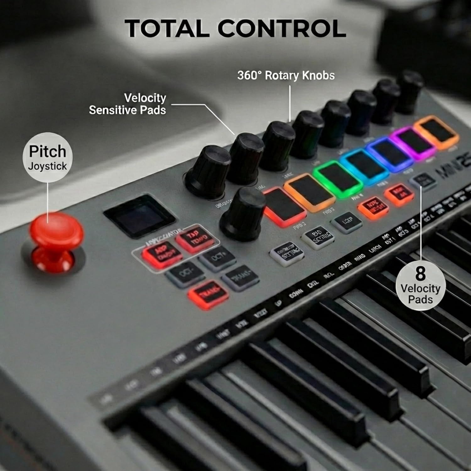 Rechargeable USB MIDI Keyboard Controller - 25 Key