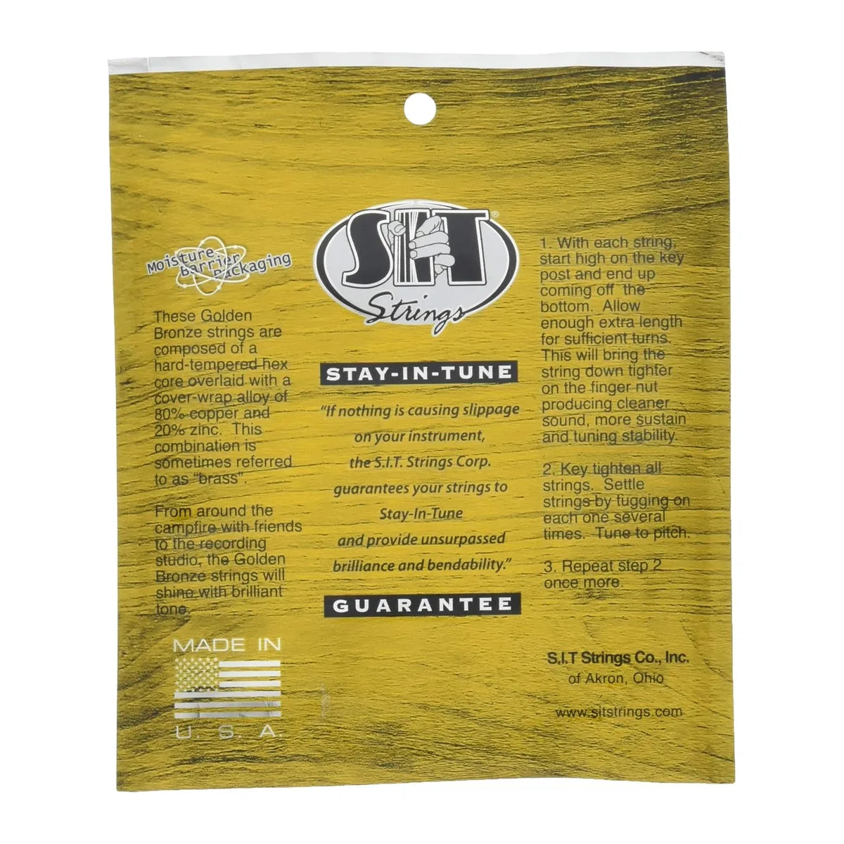 Golden Bronze Acoustic Guitar Strings, Extra Light 10-48