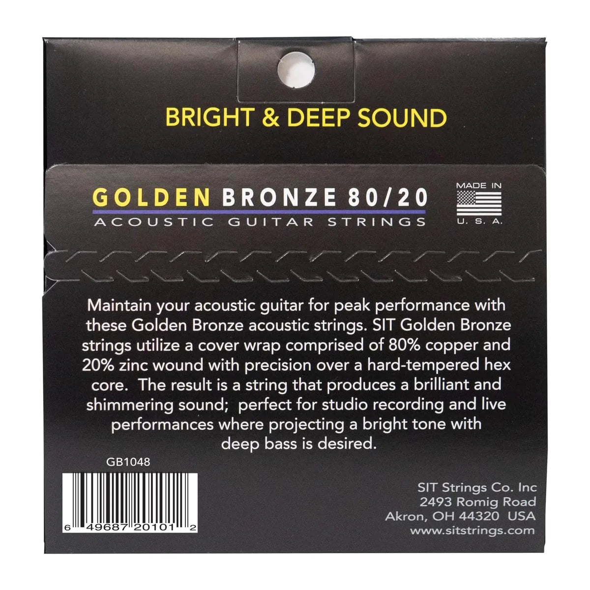 Golden Bronze Acoustic Guitar Strings, Extra Light 10-48
