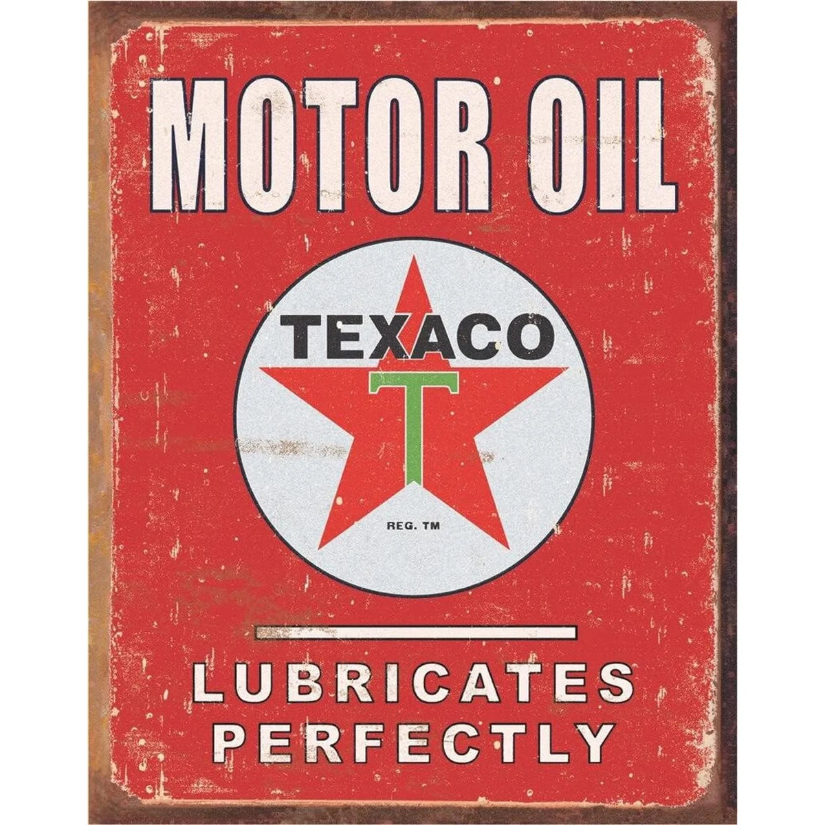 Texaco Motor Oil - Lubricates Perfectly Tin Sign