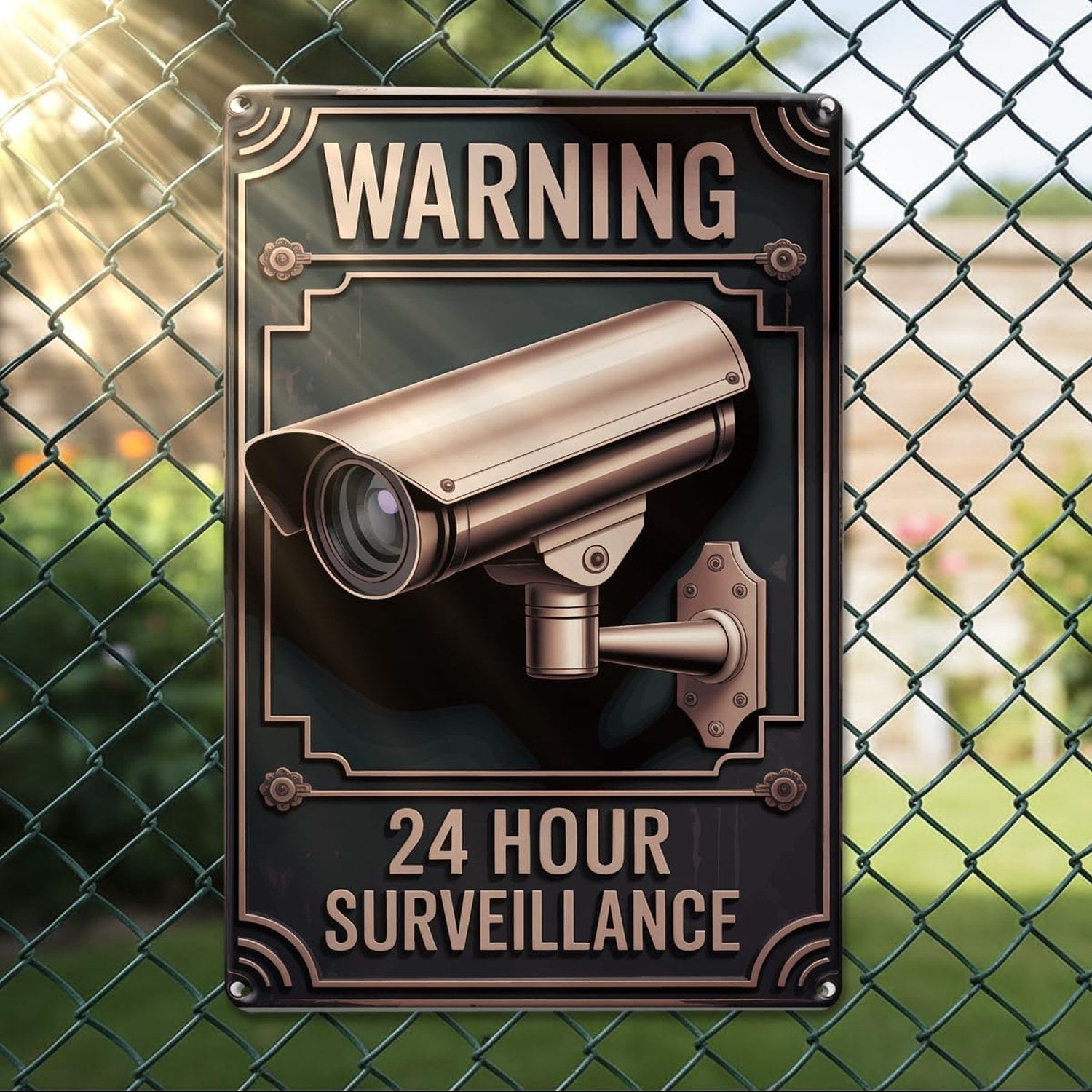 Surveillance Tin Sign