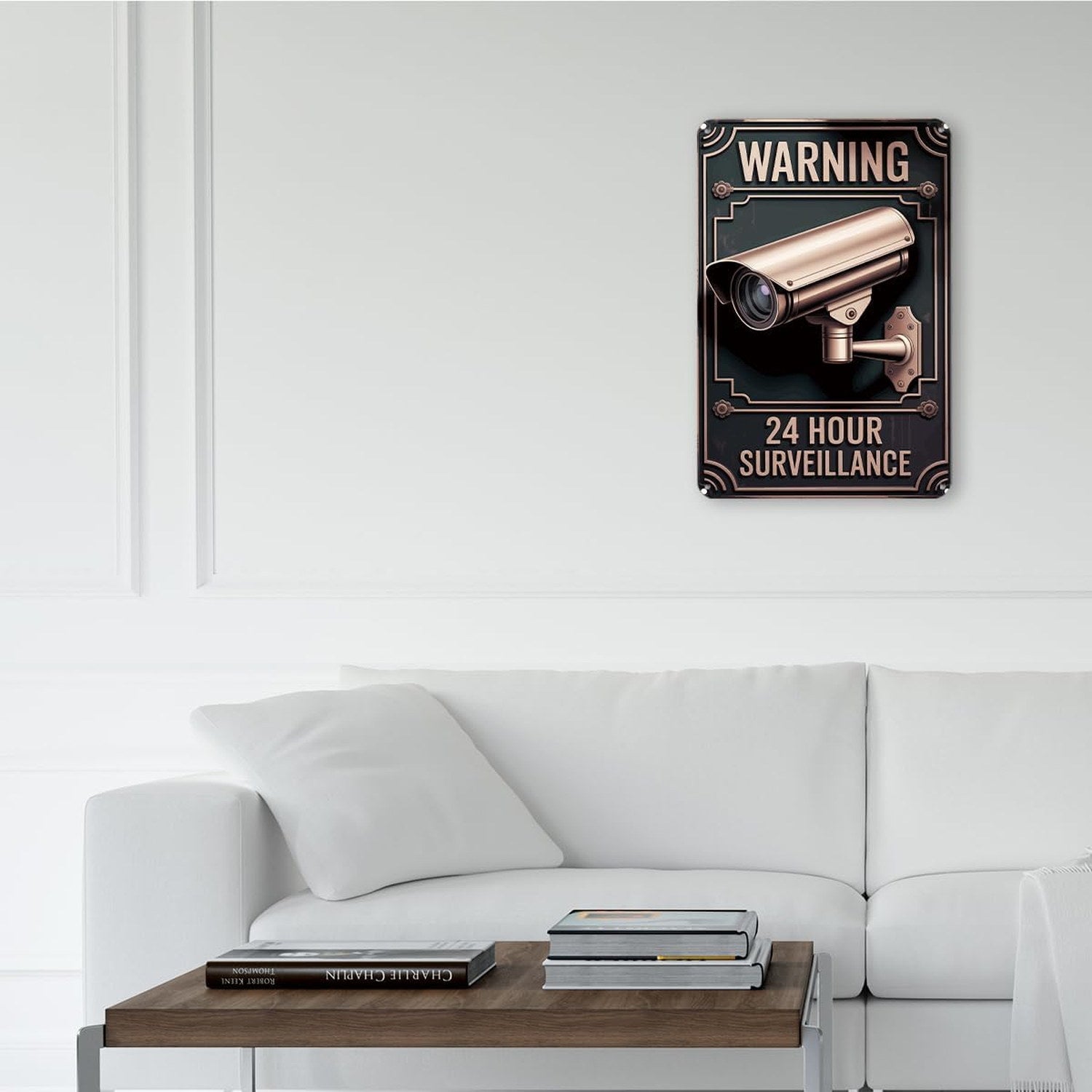 Surveillance Tin Sign