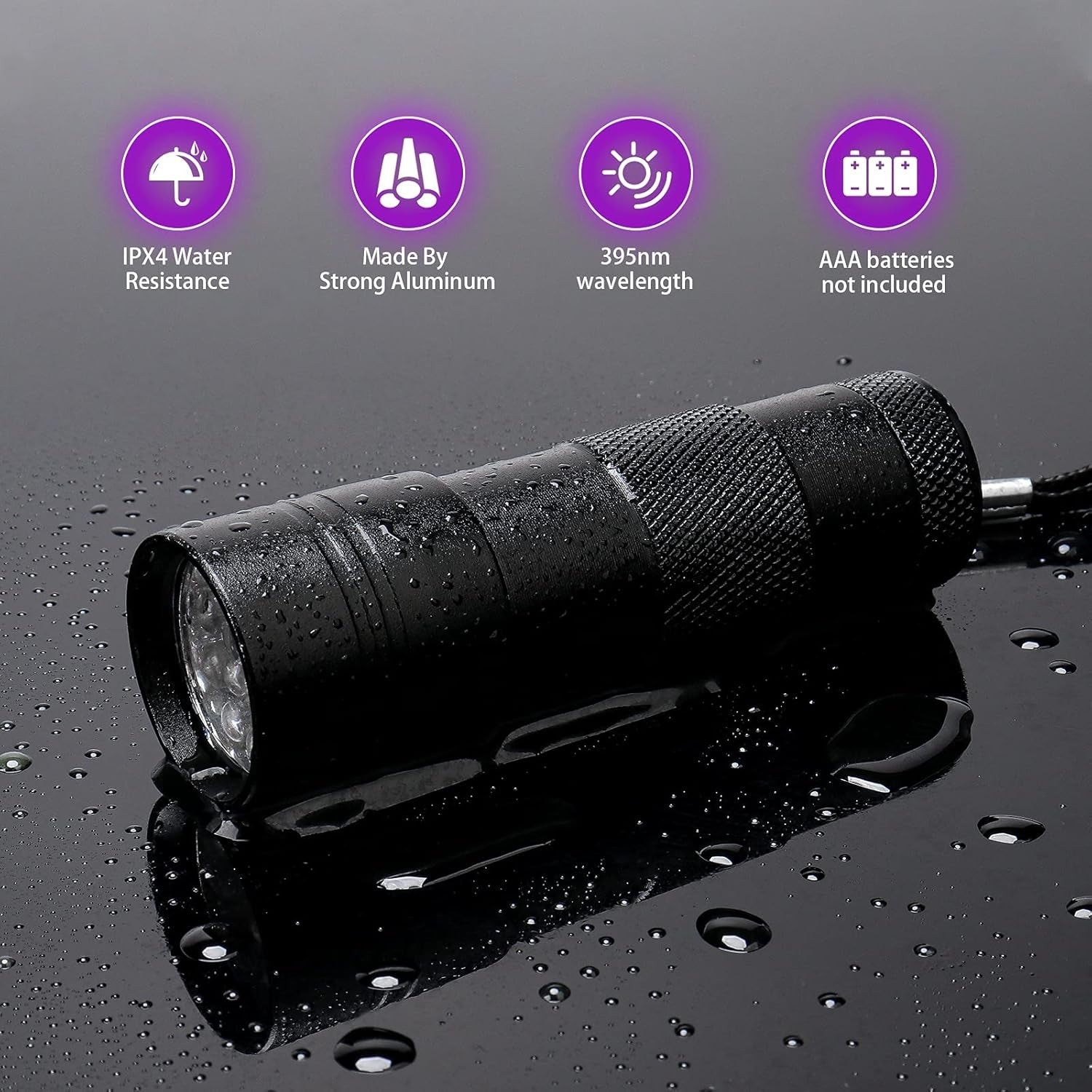 UV Flashlight - 12 LEDs - 2 Pack