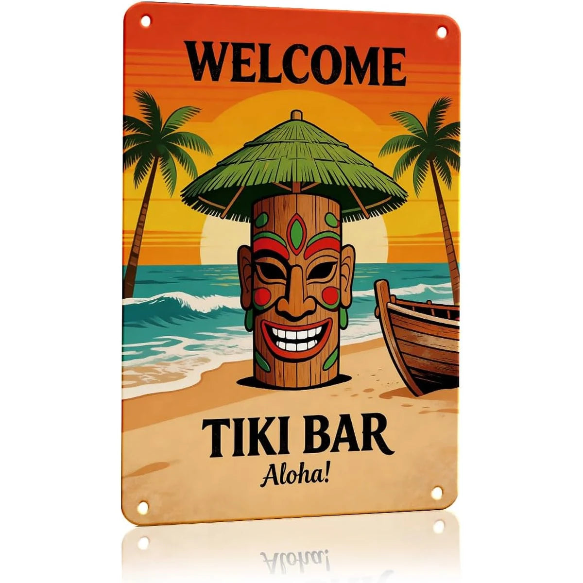 Tropical Beach Metal Tin Sign